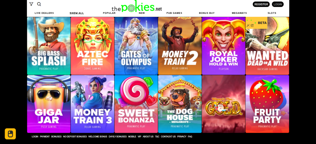 The Pokies 108 Net platforms games